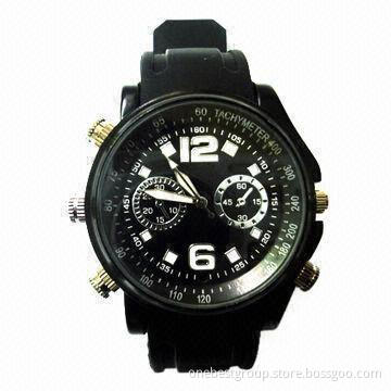 Spy Cam Watch DVR, 0.3 Megapixels, Real-time 640 x 480avi Format Video Recorder, Photograph, Voice